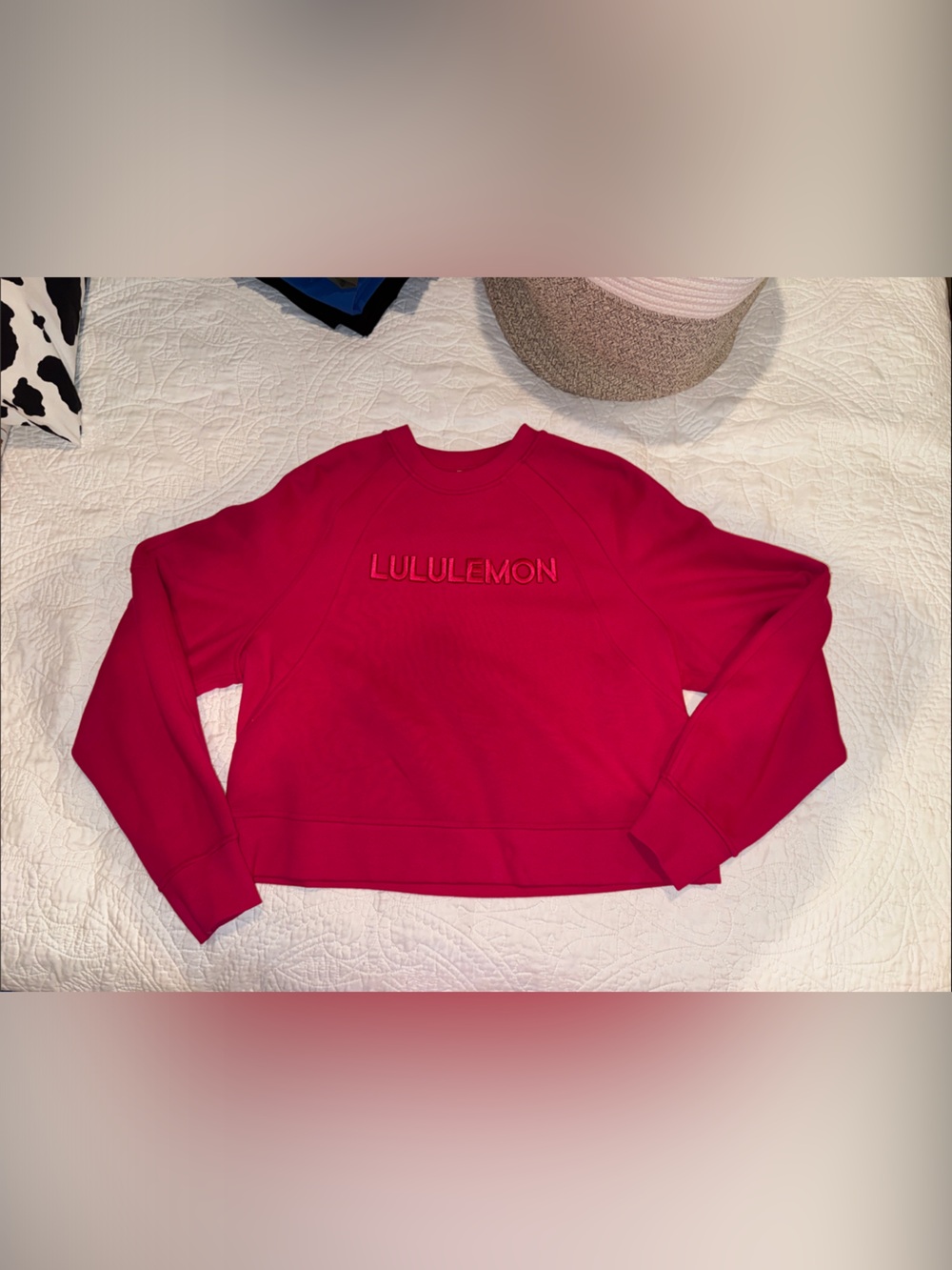 lululemon athletica Cropped Crewneck Sweatshirt in Hot Pink